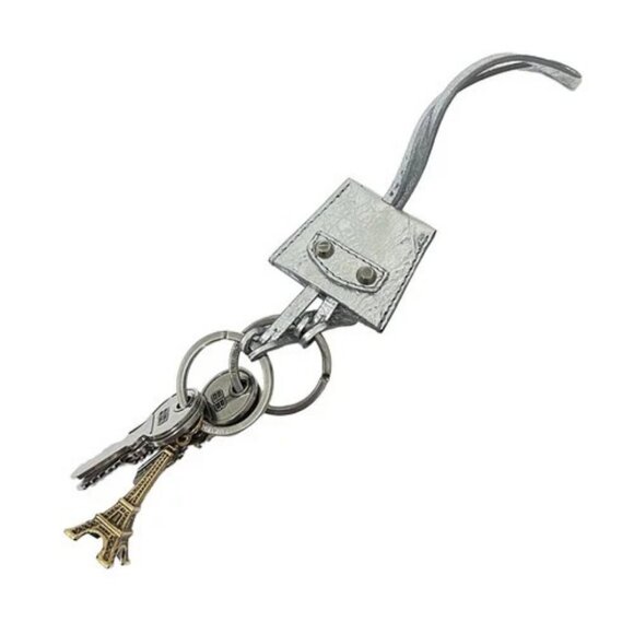 Balenciaga Accessories - BALENCIAGA - Silver Gold Leather Hardware Bag Charm